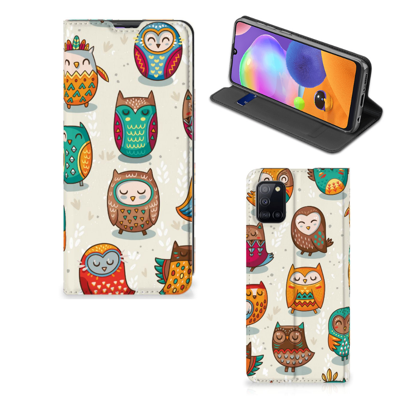 Samsung Galaxy A31 Hoesje maken Vrolijke Uilen Samsung Galaxy A31 Hoesje maken Vrolijke Uilen