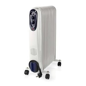 Nedis HTOI30WT11 Mobiele Olieradiator 1000 / 1500 / 2500 W 11 Vinnen Instelbare Thermostaat 3 Warmte Standen Omvalpreventie Wit