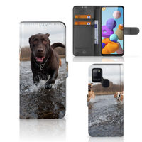 Samsung Galaxy A21s Telefoonhoesje met Pasjes Honden Labrador