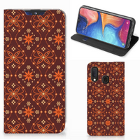 Samsung Galaxy A20e Hoesje met Magneet Batik Brown