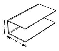 Bovenbak voor plissehordeur - Wit - 335 cm - Aluminium - thumbnail