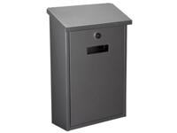 Perel Brievenbus Rio, wand- en paalmontage, met naamplaatje, incl. 2 sleutels, afmetingen (H x B x D) 39.5 x 27 x 10 cm, zilvergrijs