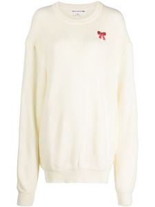 Comme Des Garçons Girl pull à nœud brodé - Blanc