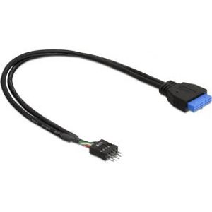 DeLOCK USB 3.0 19 pin - USB 2.0 8 pin 45cm USB-kabel 0,45 m 2.0/3.2 Gen 1 (3.1 Gen 1) Zwart