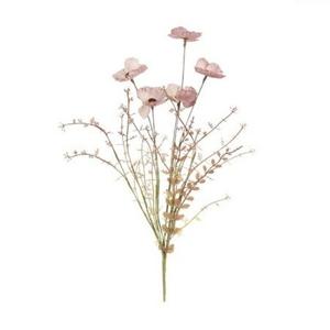 Mica Decorations Kunsttak - klaproos - papaver - roze - 53 cm