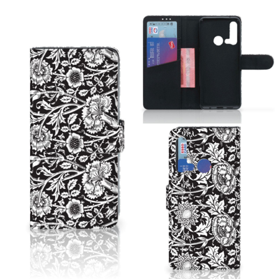 Huawei P20 Lite (2019) Hoesje Black Flowers