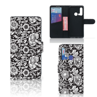 Huawei P20 Lite (2019) Hoesje Black Flowers