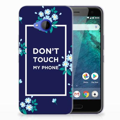 HTC U11 Life Silicone-hoesje Flowers Blue DTMP HTC U11 Life Silicone-hoesje Flowers Blue DTMP