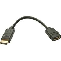 Lindy 41005 video kabel adapter 0,15 m DisplayPort HDMI Zwart - thumbnail