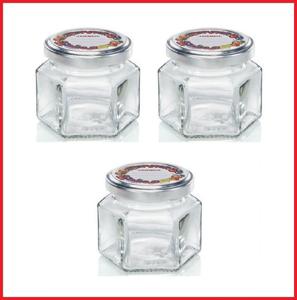 Leifheit 3209 Jampot Zeshoekig 106 ml Glas/Zilver (set van 3 stuks)