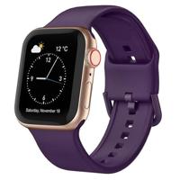 By Qubix - Soft siliconen bandje met gespsluiting - Donkerpaars - Compatible met Apple Watch 38mm / 40mm / 41mm / 42mm - Compatible Apple watch