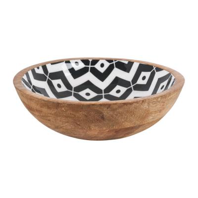 Houten schaal met print - ø20x7 cm