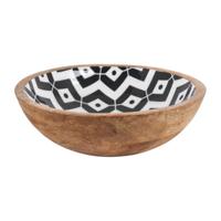 Houten schaal met print - ø20x7 cm