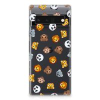 TPU bumper voor Google Pixel 6 Pro Dieren Emojis - thumbnail