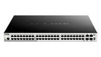D-Link DGS-1510-52XMP/E Smart Managed Gigabit Stack Switch (52 poorten, waarvan 48 x 10/100/1000 Mbit/s PoE-poorten en 4 x 10G SFP+ poorten) - Alleen EU-netsnoer