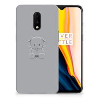 OnePlus 7 Telefoonhoesje met Naam Grijs Baby Olifant