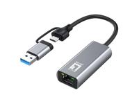 LevelOne USB-0423 2,5 Gigabit Ethernet 2-in-1 USB-C/A-netwerkadapter