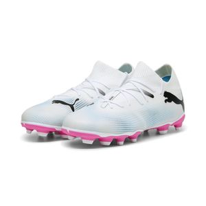 PUMA Future 7 Match Gras / Kunstgras Voetbalschoenen (MG) Kids Wit Roze Zwart