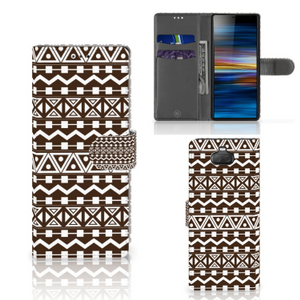 Sony Xperia 10 Telefoon Hoesje Aztec Brown