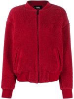 Karl Lagerfeld logo-embroidered zipped bomber jacket - Rouge - thumbnail