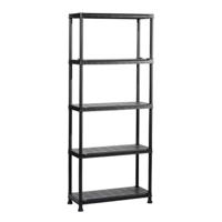 Keter Plus shelf 75/5-5 Planken - 75x32x176 cm - Zwart - Recycled Kunststof