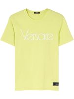 Versace t-shirt en coton à logo imprimé - Jaune