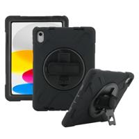 MOBILIS Versterkte hoes met schouderriem voor iPad 11 inch 2025 (11e generatie) iPad 10,9 inch (10e generatie), schokbestendige beschermhoes met draaibaar statief, zwart