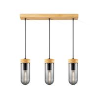 Home sweet home capri hanglamp 3L klein hout/glas - thumbnail