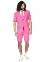 OppoSuits Zomerpakken voor heren in verschillende prints - inclusief korte mouwen, jas en stropdas met korte mouwen, mr.pink, 48