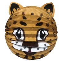 Lampion panter - 20 cm - licht bruin - papier