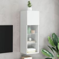 Tv-meubel met LED-verlichting 30,5x30x90 cm wit - thumbnail