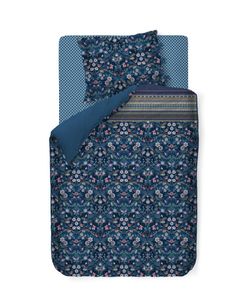 Pip Studio Mirrorama Dekbedovertrek, Kussensloop Donker Blauw 140 x 200/220 cm + 1x 60 x 70 cm