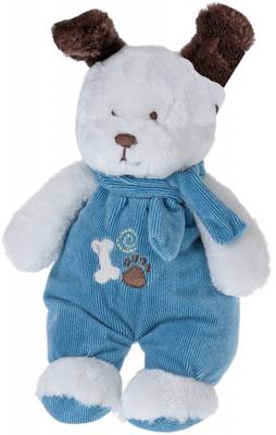 Tender Toys knuffelhond met kleren en sjaal 27 cm wit/blauw Tender Toys knuffelhond met kleren en sjaal 27 cm wit/blauw