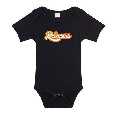 Princess koningsdag romper zwart voor babys 68 (4-6 maanden) - Feest rompertjes Princess koningsdag romper zwart voor babys 68 (4-6 maanden) - Feest rompertjes