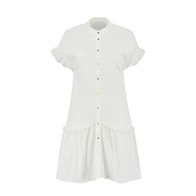 NIKKIE jurk Florike met ruches wit