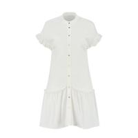 NIKKIE jurk Florike met ruches wit