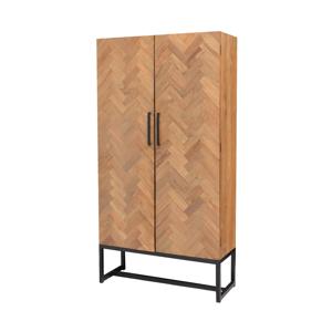 Sohome Opbergkast Hawaii Visgraat Teak en staal, 200 x 105cm - Hout