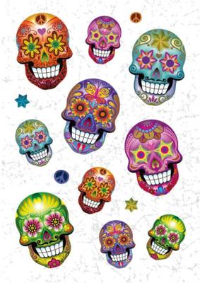 Herma stickervel Flowerpower Skull 16 cm glitter folie 14-delig
