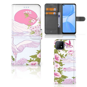 OPPO A73 5G Telefoonhoesje met Pasjes Bird Standing