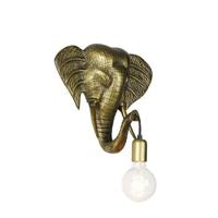 QAZQA Vintage wandlamp goud - Animal Elefant - thumbnail