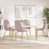 Eetkamerstoelen 4 st fluweel roze