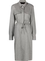 Jil Sander robe en laine à taille ceinturée - Gris - thumbnail