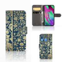 Samsung Galaxy A40 Hoesje Beige Flowers - thumbnail