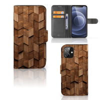 Book Style Case voor iPhone 12 | 12 Pro (6.1") Wooden Cubes - thumbnail