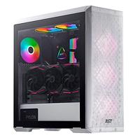 ADATA XPG Defender Mid-Tower PC-chassis, full-size E-ATX met mesh-frontpaneel, geperforeerde koeling PSU Chamber, verwijderbare stoffilter, I/O USB 3.0-poorten, wit