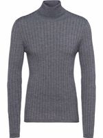 Prada pull nervuré à col roulé - Gris