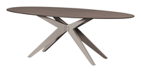 Exotan Outdoor Ovale Eettafel Elk HPL, 220 x 100cm - Zand - Ovaal