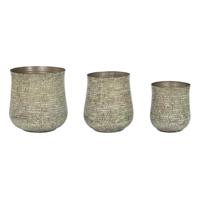 Home ESPRIT Bloempotset, groen, aluminium, 44 x 44 x 46 cm