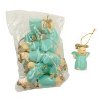 Kerstdecoratie Engel Turquoise (Set van 10)