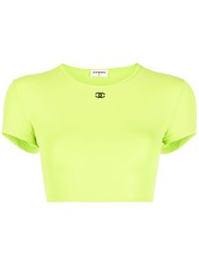 CHANEL Pre-Owned t-shirt crop à logo CC brodé (1995) - Vert